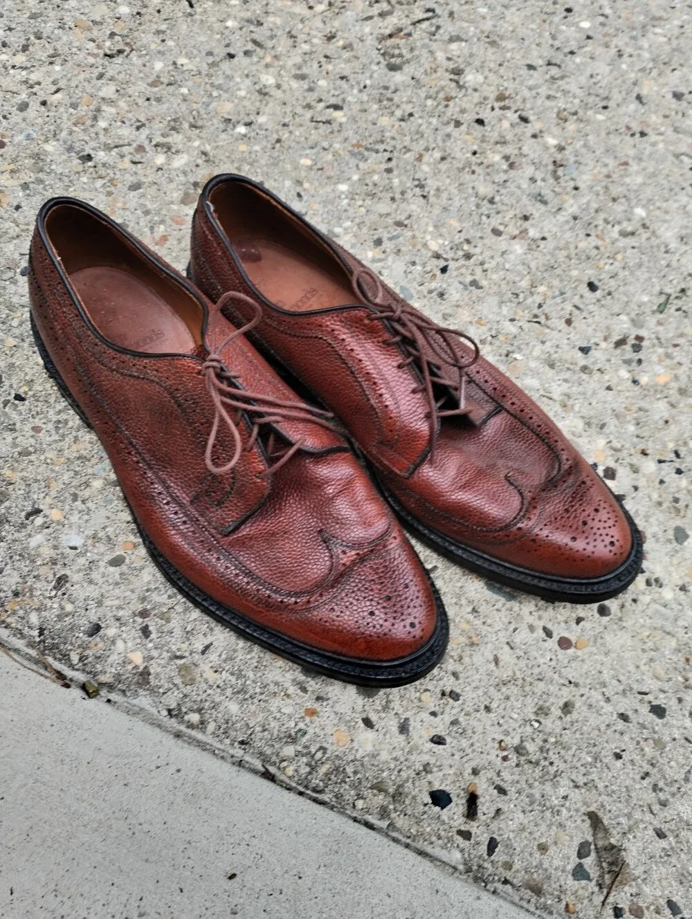 VTG Allen Edmonds 9157 MacNeil Brown Pebbled Leather Wingtip Brogue Shoes 13D